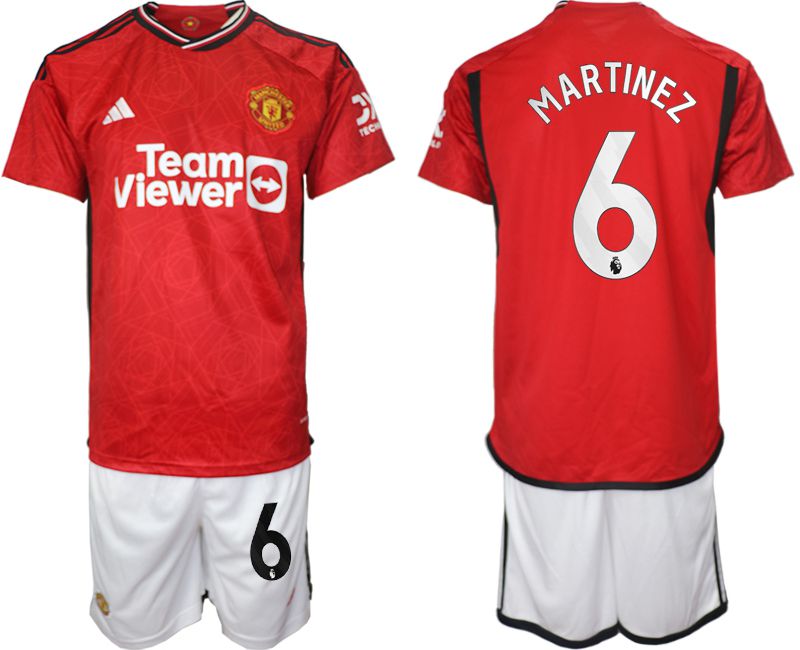 Men 2023-2024 Club Manchester United home red #6 Soccer Jersey